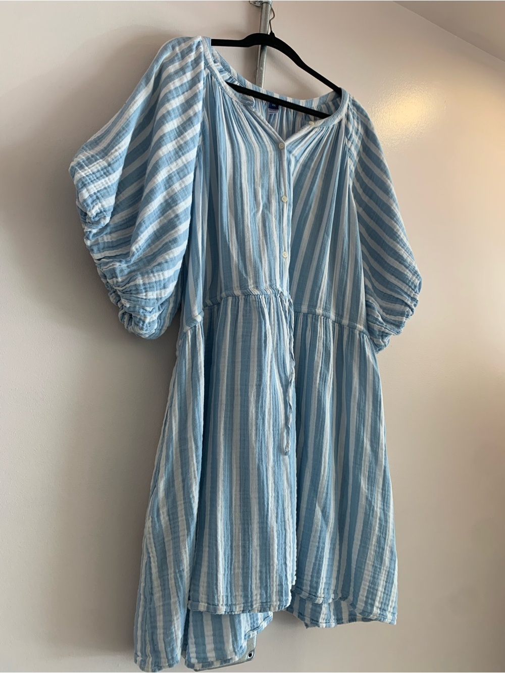 Old Navy Light Blue and White Striped Mini Dress